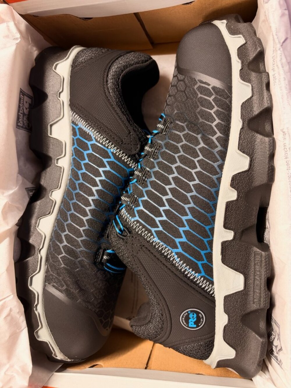 Timberland PRO Powertrain Sport Alloy Toe Work Shoes Black Blue Men's 11.5